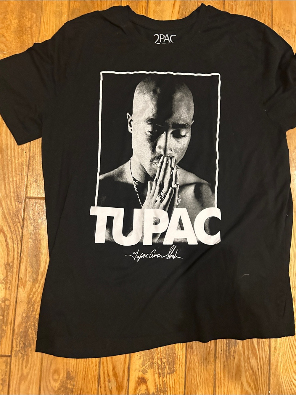 Bravado Black Graphic Tupac Prayer Tee